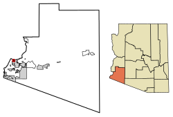 Location of Avenue B and C in Yuma County, Arizona.