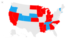 Map of states where slave prison labor is permitted in the state constitution as of November 2022
permitted
forbidden
no mention in constitution 13th amendment slave labor states.png