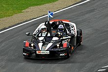 Coulthard driving in the 2008 Race of Champions, where he finished as runner-up in the Drivers' Cup 2008 ROC KTM X-BOW.jpg