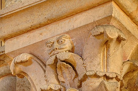 Bas-relief of a monster on the capital of a column