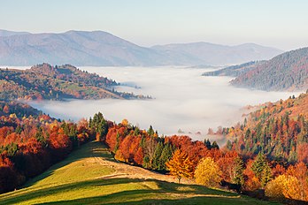 Vista do parque nacional Synevir, região da Transcarpátia, Ucrânia (definição 6 000 × 4 000)