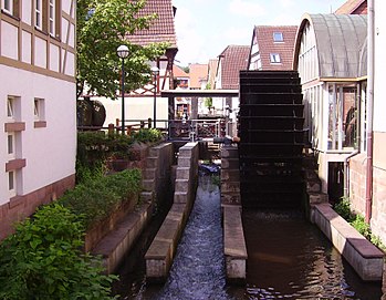 Click on Water Wheel - Image River: Queich, City: Annweiler, Country: Germany