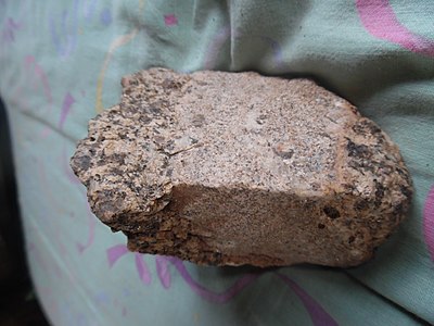 Aplitgang im Piégut-Pluviers-Granodiorit, gefunden in der Nähe des Ortskerns von Savignac-de-Nontron