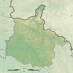 Mapa konturowa Ardenów, w centrum znajduje się punkt z opisem „Charleville-Mézières”