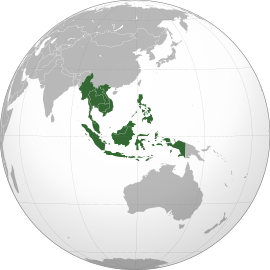 Localização da Associação de Nações do Sudeste Asiático