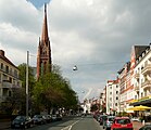 Bödekerstraße mit Dreifaltigkeitskirche