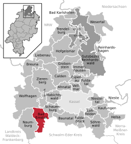 Läget för Bad Emstal i Landkreis Kassel