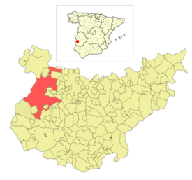 Localización de la ciudad de Badajoz en España y en su provincia