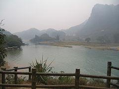 Đoạn sông Quây Sơn phía dưới thác Bản Giốc