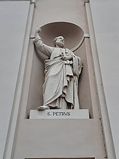 Baxìlica de San Nicolò (A Prìa), Stàtua de San Pê