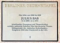 Berlin-Wilmersdorf, Berliner Gedenktafel für Julius Bab