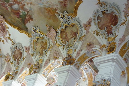 Vault frescos at the church of St. James and Laurentius in Biberbach