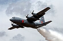 C-130 training to fight wildfires with the MAFFS system C-130 Waterdrop.jpg
