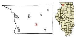 Location of Chadwick in Carroll County, Illinois.