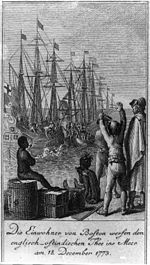 Die Einwohner von Boston werfen den englisch-ostindischen Thee ins Meer am 18. December 1773.jpg