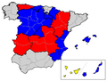 Partido más votado en las elecciones autonómicas españolas de 2003 en cada provincia.