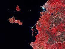 Favignana, Levanzo e Sicilia occidental, en foto de Copernicus Sentinel