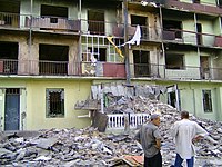 An air raid of the Russian army in August 2008 destroyed this house in Gori