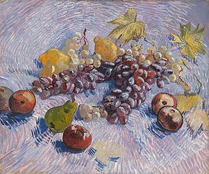 Grapes, Lemons, Pears, and Apples (1887) by Vi...