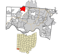 Location in Hamilton County and the state of Ohio.