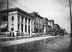 Hastings street south side in Vancouver, BC in 1910