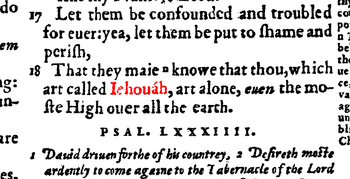 English: The Geneva Bible (1560): God's name I...