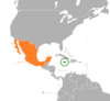 Location map for Jamaica and Mexico.