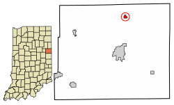 Location of Bryant in Jay County, Indiana.