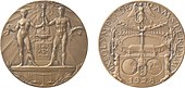 Johannes Wienecke, bronzen penning uit 1928 voor deelnemers aan de negende Olympische Spelen in Amsterdam