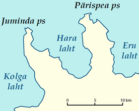 Karta tog dijela Estonije sa pozicijom poluotoka