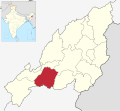 Localizacion del districte de Kohima en Nagaland