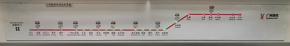 L2形の折れ線LED路線図