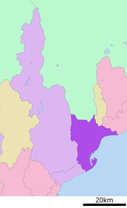 Location of Shimizu-ku in  Shizuoka