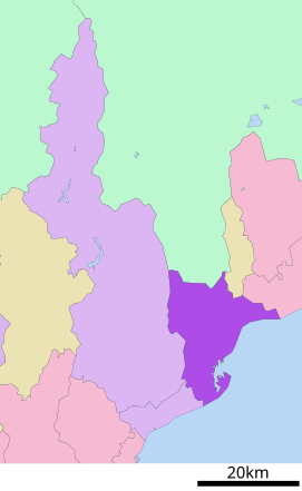 Lokasi Shimizu di kota Shizuoka