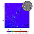 Mapa topográfico de Erebus Montes.