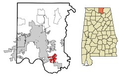 Location in Quận Madison, Alabama