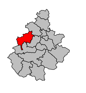 Kanton na mapě arrondissementu Millau
