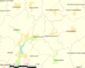 Poziția localității Remaucourt. Aisne