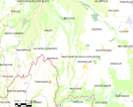 Mapa obce Saint-Martin-sous-Vigouroux