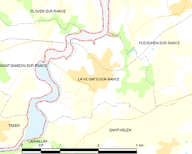 Mapa obce La Vicomté-sur-Rance