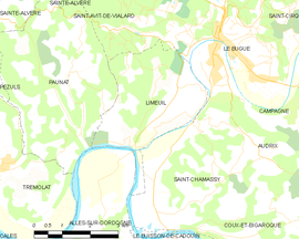 Mapa obce Limeuil