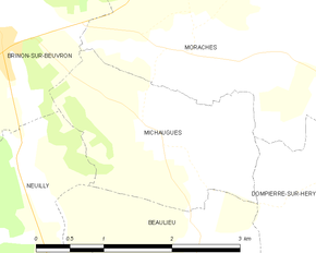 Poziția localității Michaugues