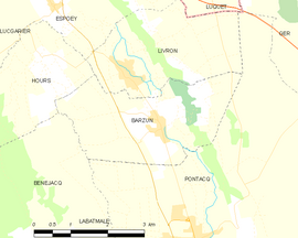 Mapa obce Barzun