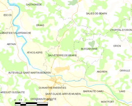 Mapa obce Sauveterre-de-Béarn