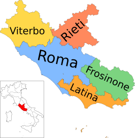 Kaart van Lazio
