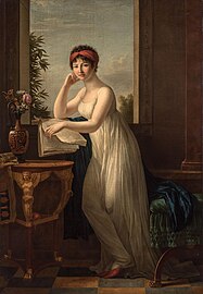 Une jeune femme appuyée sur le bord d’une croisée (Portrait présumé de Marie-Denise Villers, née Lemoine, soeur de l'artiste), 1798-1799, Melbourne, National Gallery of Victoria[4].