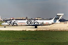 Il McDonnell Douglas MD-87 SE-DIP in livrea "Copenhagen '96"