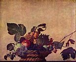 Caravaggio: Gyümölcsöskosár (1596)