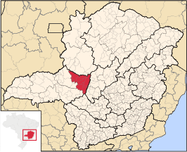 Ligging van de Braziliaanse microregio Patos de Minas in Minas Gerais