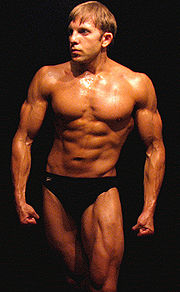 Bodybuilder demonstrating well-defined muscles.